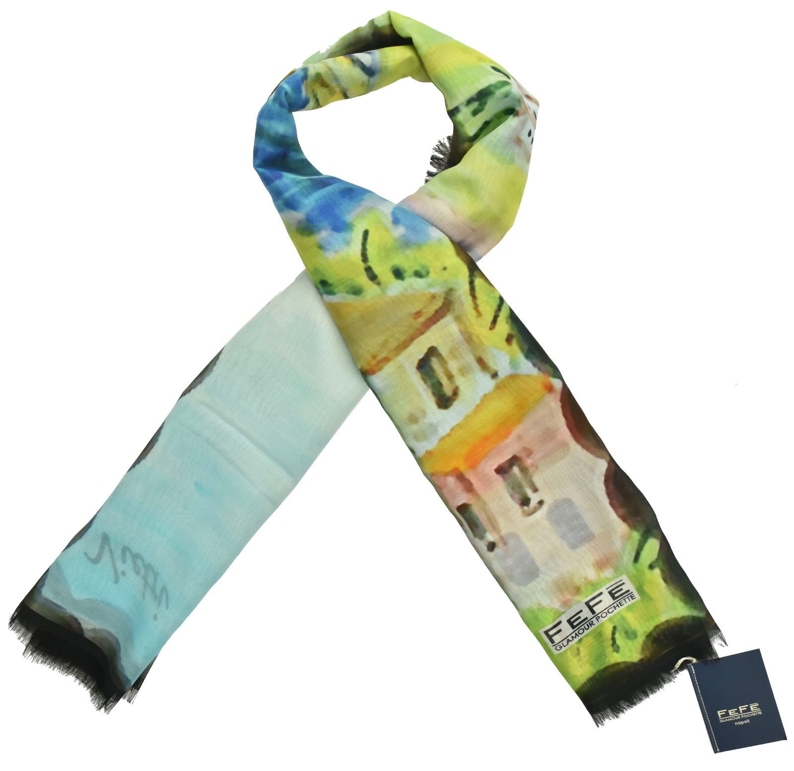 НОВЫЙ ШАРФ FEFE ИЗ ХЛОПКА И ШЕЛКА 52,5x52,5 см VIETRI