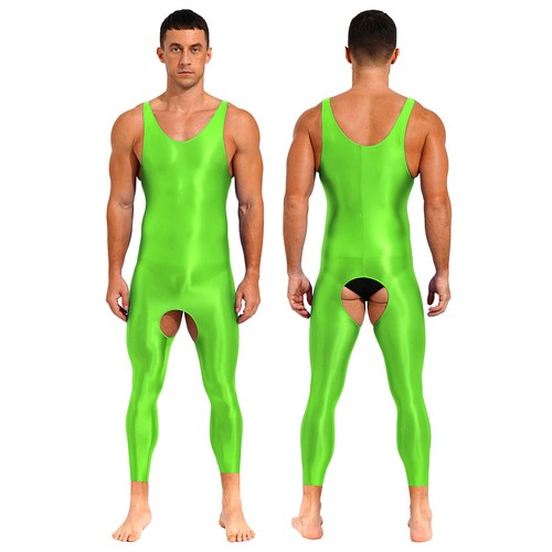 Sexy Men One Piece Sleeveless Skin-Tight Unitard Bodysuit Jumpsuits Bodystocking - Picture 73 of 98