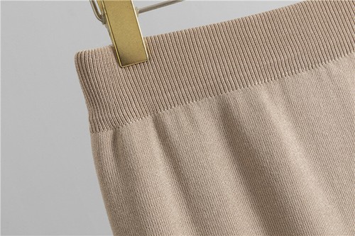 2pcs Sets Suit Jacket Skirt Cardigan Sweater Women Knitted Button Lapel Collar - Foto 23 di 28