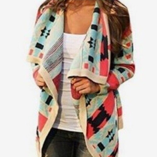 MOON COLLECTION Emily Aztec Tribal Cardigan size Small - Picture 3 of 10