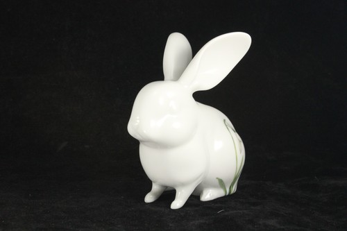 KPM Germany Gloss White 3⅞" Porcelain Bunny Rabbit Figurine w Snowdrops- Easter - Picture 6 of 9
