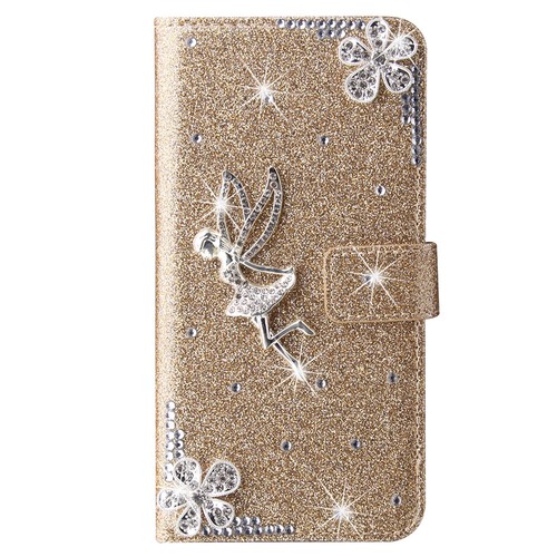 For Samsung A21 A41 A72 A12 A32 A6 A8 A3 A20E Bling Angel Wallet Flip Case Cover - Picture 11 of 11