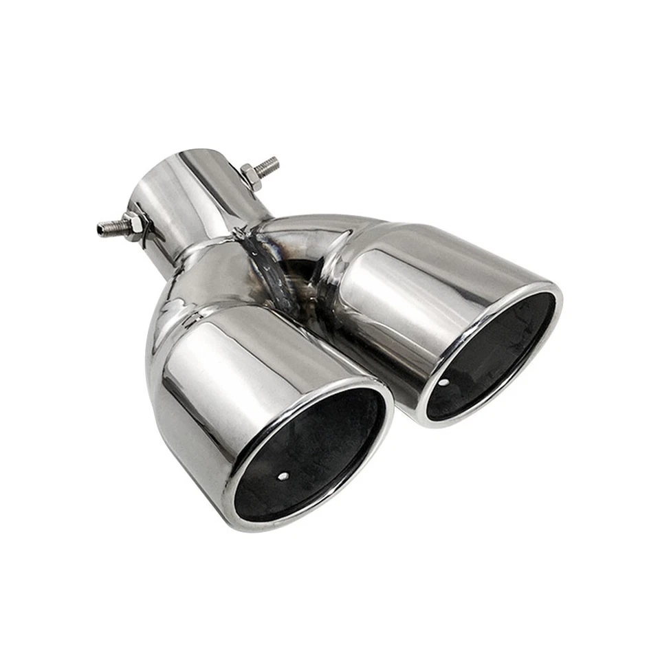 63 mm 2,5 pulgadas Entrada Coche Escape Trasero Trasero Silenciador Ajuste Doble Salida Accesorios Foto 4 de 4