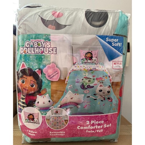 Gabby's Dollhouse Soft Multicolor Kids Twin/Full Reversible Comforter Set - Picture 5 of 5