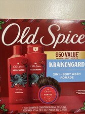 Old Spice Krakengard 3 Pc Body Care Gift Set NEW Shampoo Body Wash Pomade