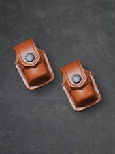 K2001-MG Dos bolsas de cargador de velocidad individual con lazo de cinturón para 357 Magnum ¡Hechas a mano!