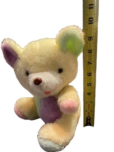 VTG 1983 RAINBOW CHIME 10” Plush Bear w Jingle Chime Rattle Toy Teddy Bear - Picture 10 of 10