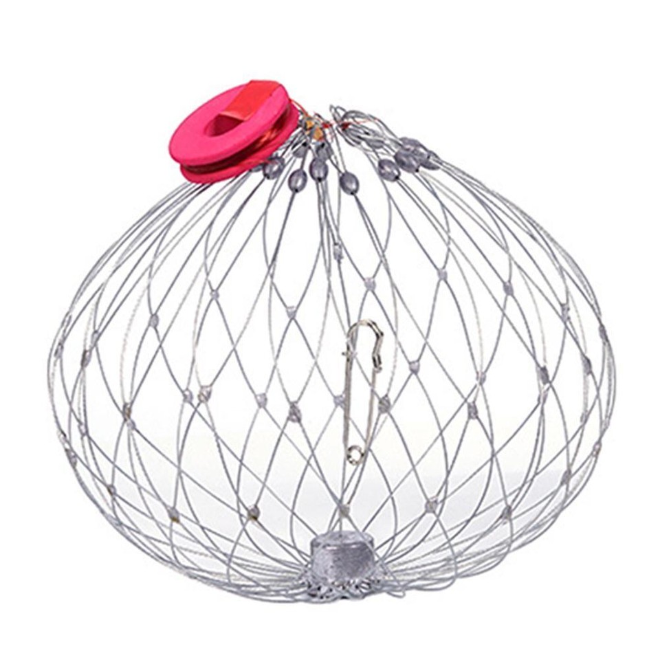 Fish Baskets Steel Wire Crab Fishing Cage Traps for Saltwater Seawater