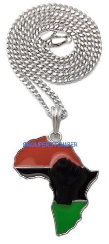 Power Fist On Pan-African Africa Pendant Necklace - Picture 28 of 46