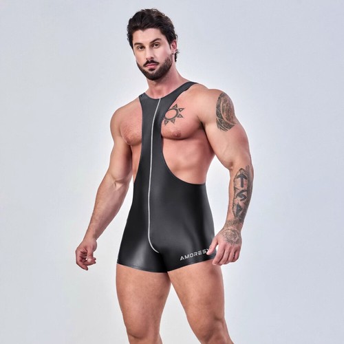 AMORESY Hombre Ropa Deportiva de Una Pieza Trajes de Entrenamiento Sin Mangas Fitness Gimnasio Ciclismo - Imagen 5 de 22