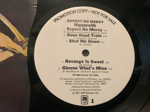 promo NAZARETH Expect No Mercy A&M SP 4666 plays NM - Picture 3 of 6