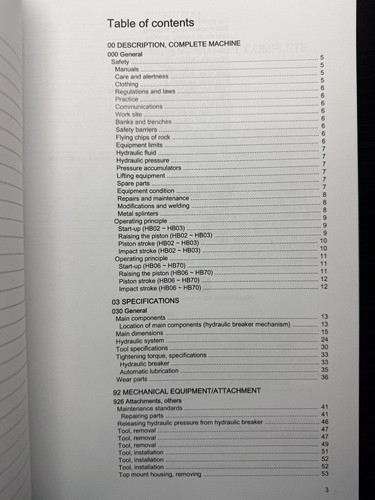 VOLVO HAMMER HB02/03/06/07/08/14/15/18/HB21/22/24/29/36/38/48/70 SERVICE MANUAL - Picture 3 of 5