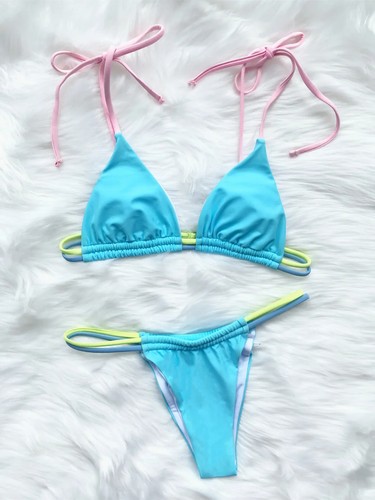 Womens Sexy Triangle Push Up Bikini Swimwear String Swimsuit Thong Bathing Suits - Picture 33 of 49