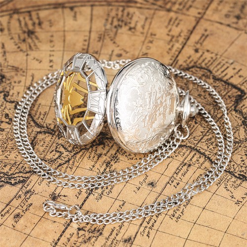 Gothic Spider Quartz Pocket Watch Silver-Tone Chain for Men & Women Unique Gifts - Bild 8 von 8
