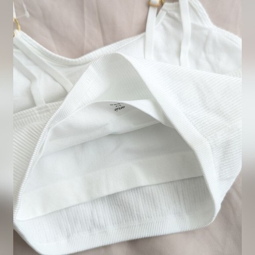 New Aerie Seamless Ring Longline Bralette Bra White Ribbed Small NWT - Picture 5 of 6