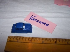 Vintage Primitive Molded Plastic Car - Blue marked VANGUARD