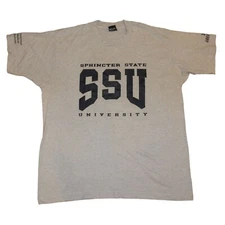 Vintage 1992 Sphincter State University National Champs Single Stitch T-Shirt XL
