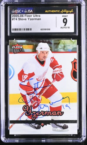 Steve Yzerman Signed 2005-06 Fleer Ultra Card #74 Red Wings CGC 9 JSA 10 Auto - Picture 1 of 2