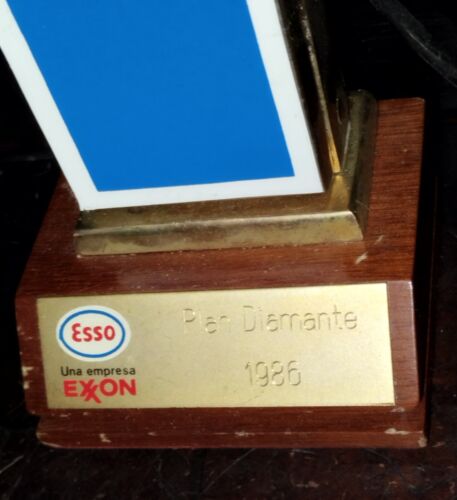 VINTAGE VERY RARE ARGENTINA ESSO GASOLINE PUMP OIL COMPANY EXXON BRONZE SOUVENIR - Picture 5 of 9