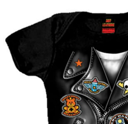 Chaqueta de Cuero de Motocicleta Bebé Niño Creeper Negra 1 Pieza Recién Nacido 6M 12M 18M Nueva - Imagen 3 de 6