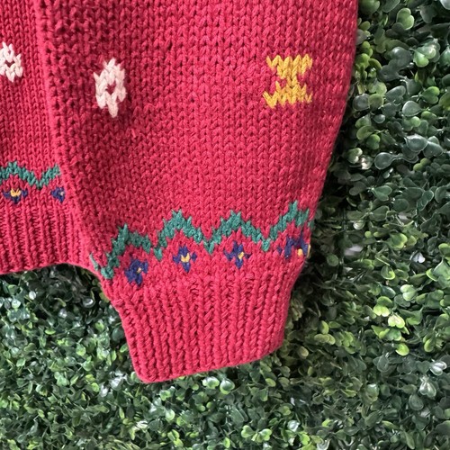 Vintage Northern Isles Sweater Size L Hand Knitted Textured Colorful Coogi Cosby - Picture 7 of 15