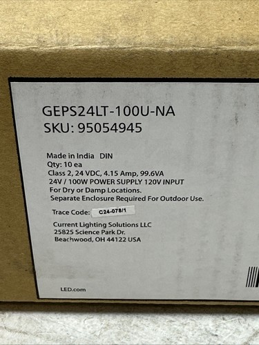 Box of 10 - GE Tetra LED Power Supply GEPS24LT-100U-NA 24VDC 100W -NEW/OPEN BOX - Picture 3 of 9