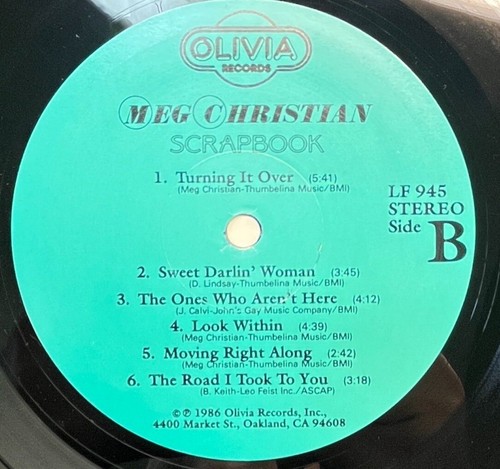 Meg Christian Scrapbook Vinyl LP Folk 1986 Olivia Records VG+ - Picture 3 of 7