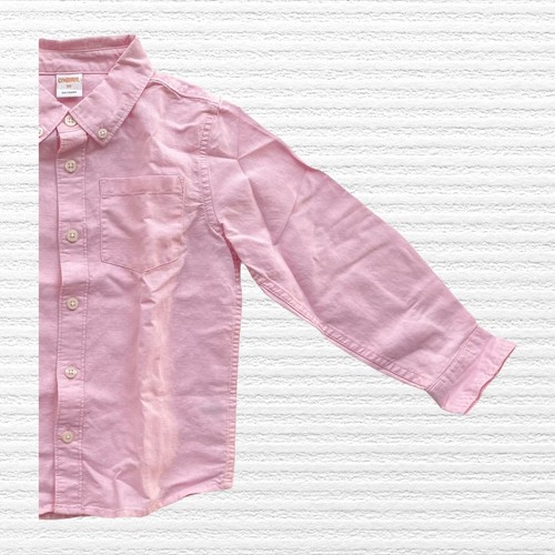 Gymboree Boys Classic Linen Blend Button-Up Shirt Pink Long Sleeve Size 5T - Picture 6 of 11