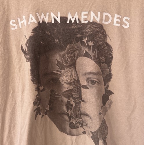 Shawn Mendes The Tour 2019 T Shirt Official Merch Size Small Face Beige - Picture 5 of 5