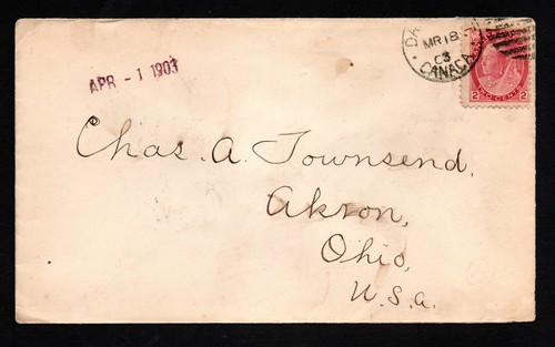 1903 March 18 Dawson Y.T. Canada duplex 2 Cent Jubilee Cover to USA B/S - Bild 1 von 2