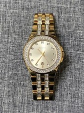 Bulova Men's 98B174 Swarovski Crystal Gold Tone Watch MSRP $575