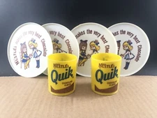 Vintage Nestlé Quik Makes The Very Best Chocolate 4 Plates and 2 Cup Toy Set
