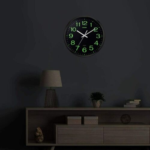 12Inch Large Modern Luminous Night Light Wall Clock Silent Battery operated Home - Picture 2 of 10