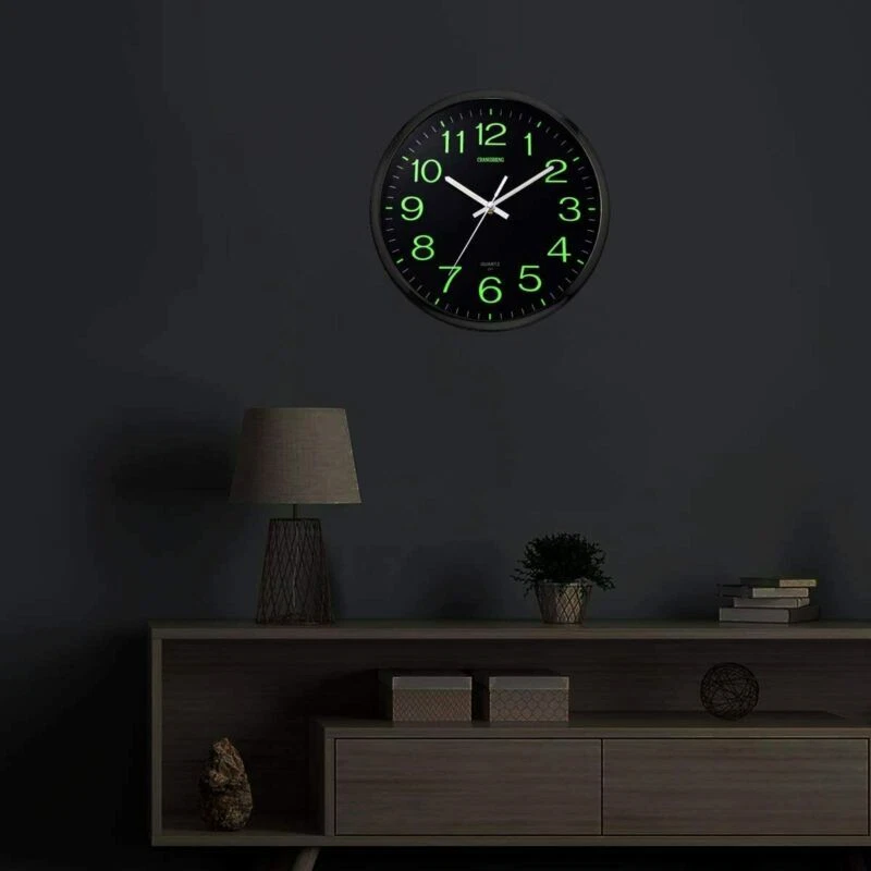 12Inch Large Modern Luminous Night Light Wall Clock Silent Battery operated Home - Image 2 of 4