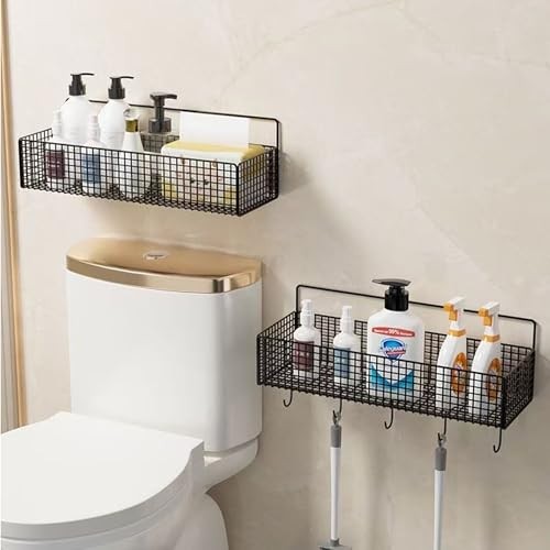 Metal Wire Basket Storage with Hooks,2 Pack Hanging Wall Storage With Large - Picture 7 of 8