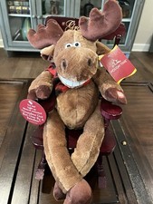 Dan Dee Rocking Chair Moose Singing "Grandma Got Run Over by a Reindeer" Plush