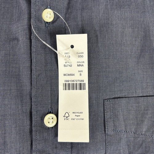 J. Crew Slim Secret Wash Baumwoll Popeline Hemd Montclair Navy Blau Gr. S Neu mit Etikett - Bild 9 von 13