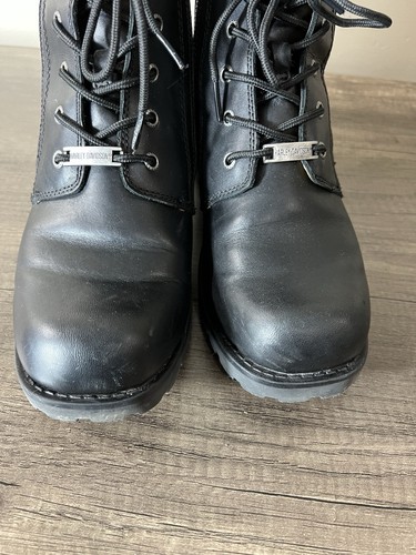 Botas de motocicleta Harley Davidson Asher de cuero negro para mujer D84250 talla 11 - Imagen 9 de 13