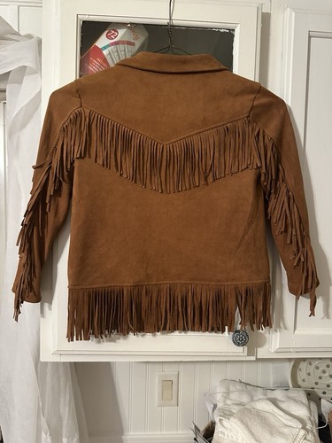 Chelsea & Violet Girls Soft Faux Suede Fringe Jacket & Skirt RN58909 Size Medium - Picture 9 of 16