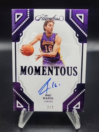 2022-23 Panini Flawless Pau Gasol Momentous Auto Amethyst Purple # /3 Lakers - Picture 1 of 1
