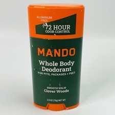 Mando Whole Body Deodorant Smooth Solid Stick CLOVER WOODS 72 Hour 2.6 Oz NEW 