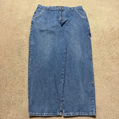 Boss Y2K Extra Baggy Skater Green Embroidered Faded Jeans 38Wx32L - Picture 2 of 8