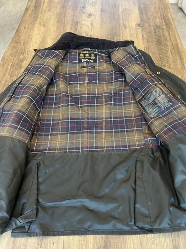 Barbour Ashby Wax Waterproof Cotton, Green Tartan Jacket Coat Size Large - Bild 5 von 11