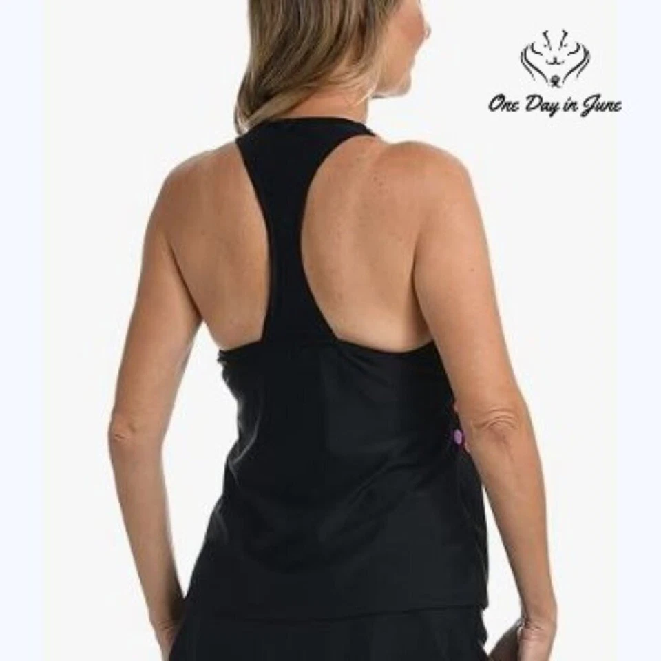 Camiseta tankini Maxine of Hollywood cuello en V espalda cruzada talla 8 Foto 2 de 4