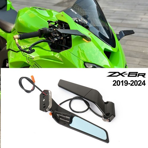 Rearview Mirrors with Light LED For Kawasaki Ninja 636 ZX-6R ZX6R 2019-2024 - Picture 2 of 9