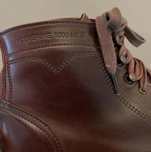 WOLVERINE 721 Limited Edition 1000 MILE BOOT SHELL CORDOVAN #368 of 1000 10.5 D - Picture 14 of 24