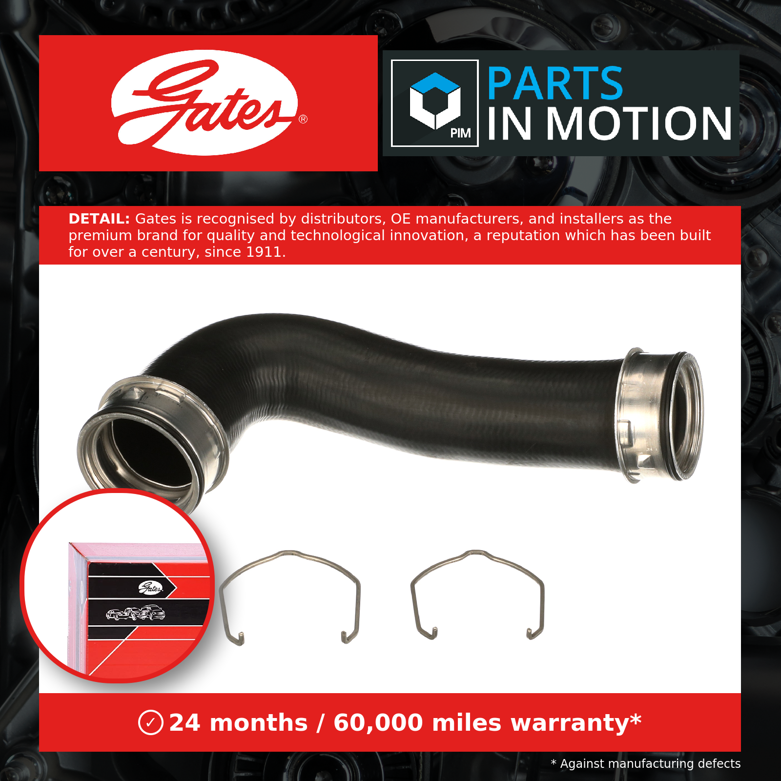 Turbo Hose fits VW CADDY Mk3 1.9D 07 to 10 Charger Gates 1K0145834L 1K0145762AT - Image 15