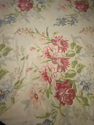 Pottery Barn Bettdecke Full/Queen Leinen Baumwolle gelb Blumen Country Shabby Chic - Bild 3 von 6