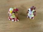 Vintage Pokemon TOMY Pidgey Pidgeot Mini Figures Lot Brown Yellow PVC Toy