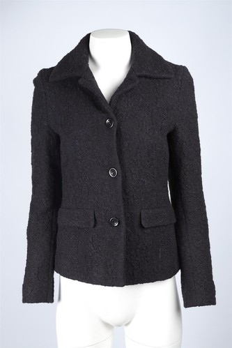 DRIES VAN NOTEN BLACK WOOL JACKET FR 36 UK 8 - Picture 2 of 4